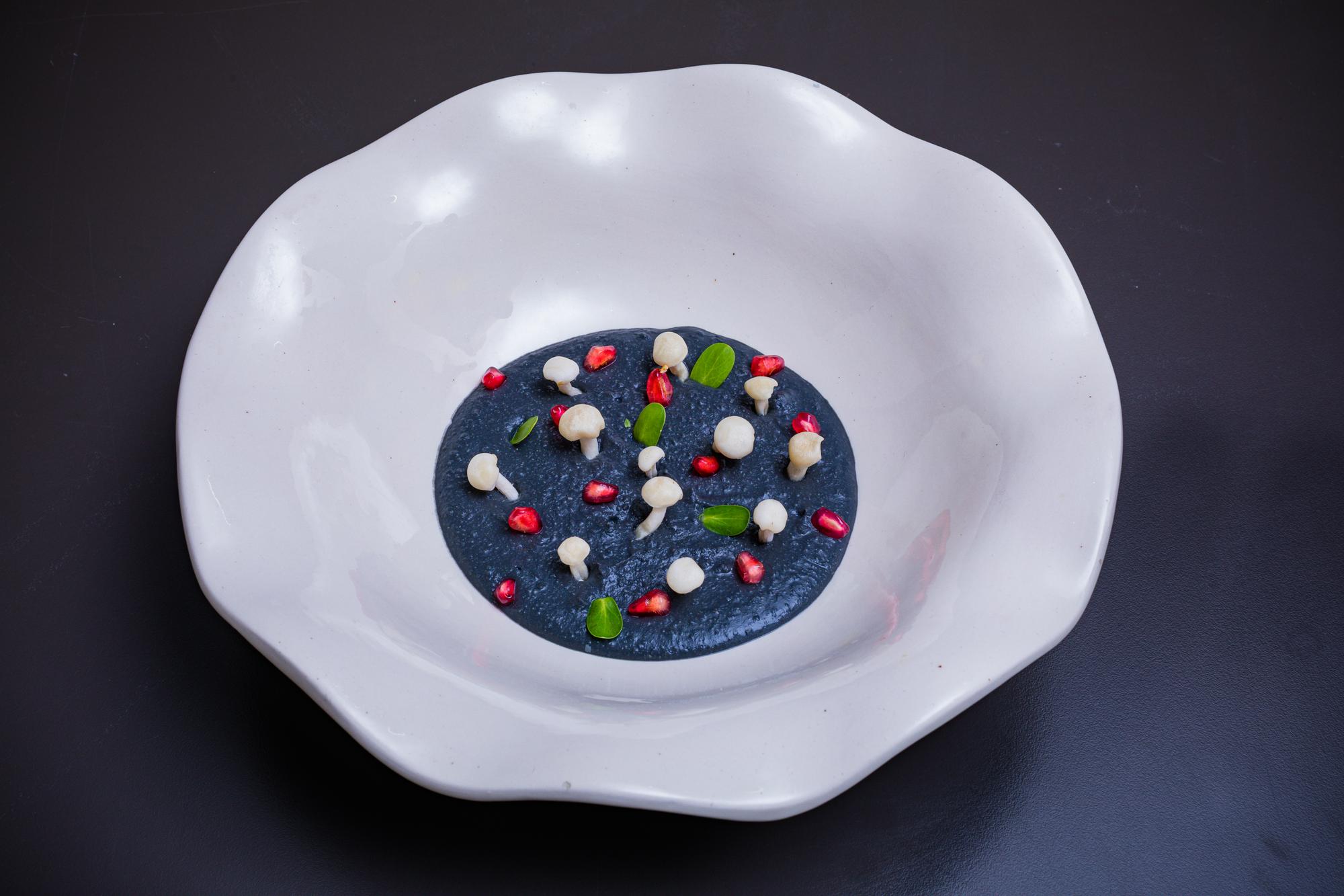 concept dish styled with neon accents
