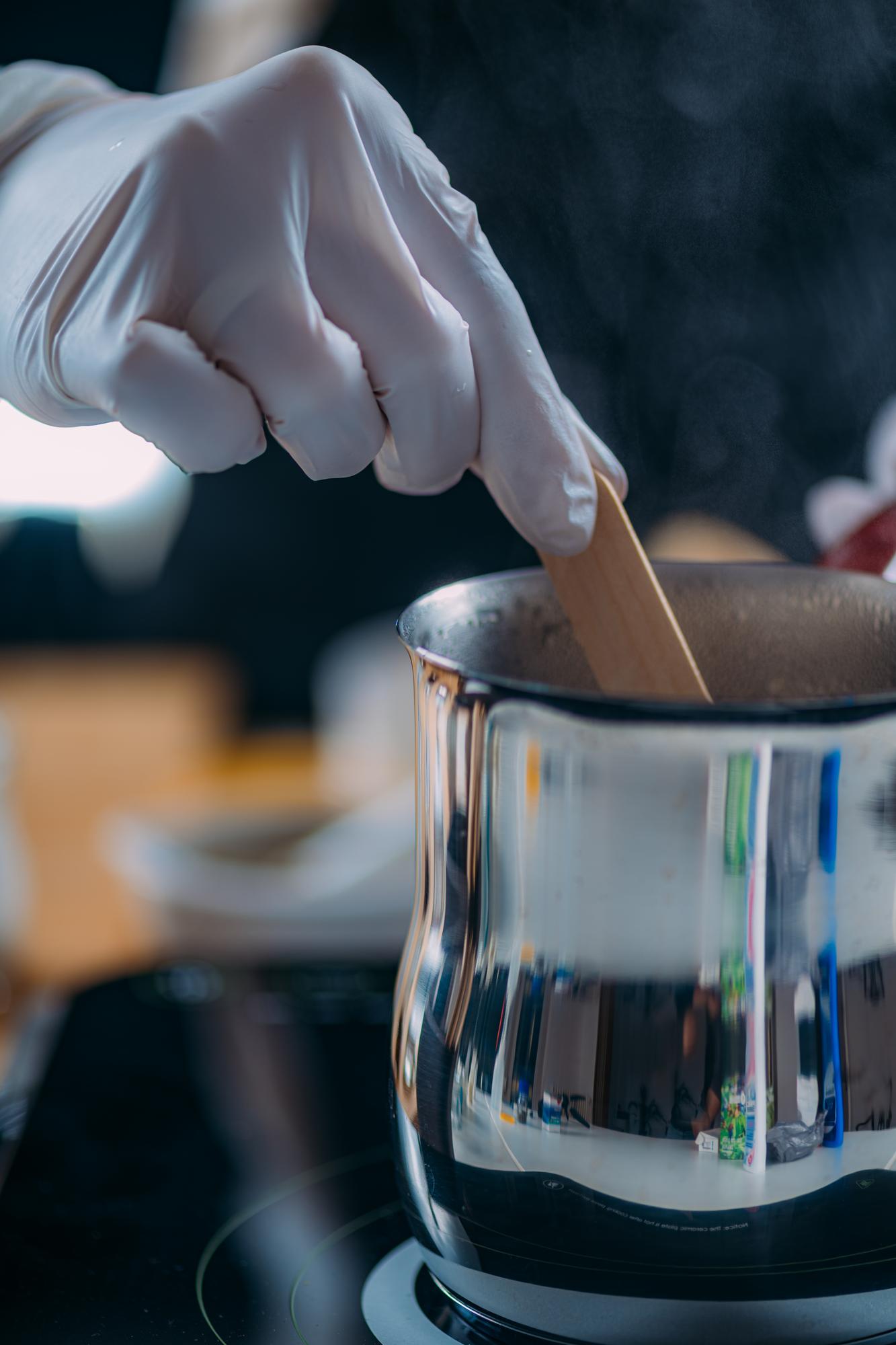 chef calibrating flavors with instruments